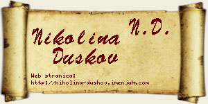 Nikolina Duškov vizit kartica